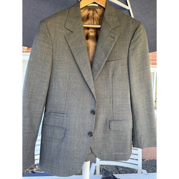 Brunello Cucinelli Charcoal Gray Blazer Sport Coat Men Size 50/40 Wool Luxury